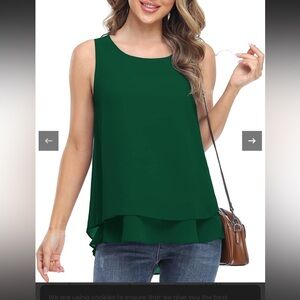 Chic Forest Green Sleeveless Tank Top